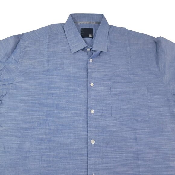 Nicole Miller NM Men’s Blue Button Up Long Sleeve Career Casual Shirt – Size XL - Picture 7 of 14